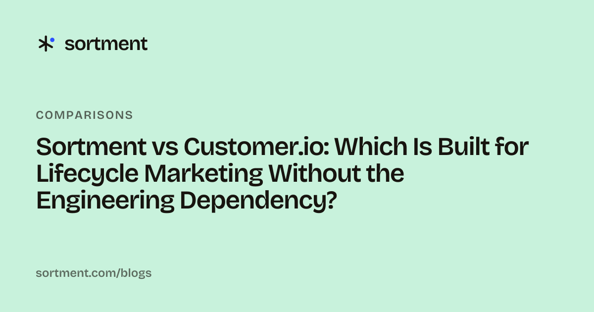 Sortment vs Customer.io: Which Is Built for Lifecycle Marketing Without the Engineering Dependency?