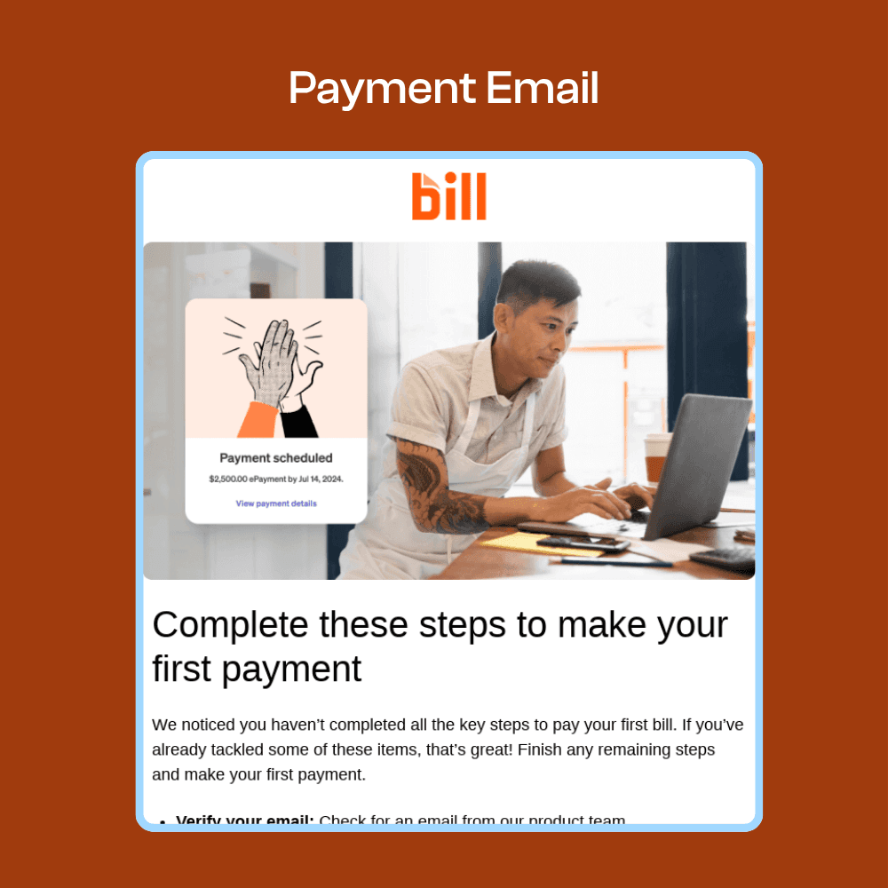 Example of a Payment email (Source: Really Good Emails)
